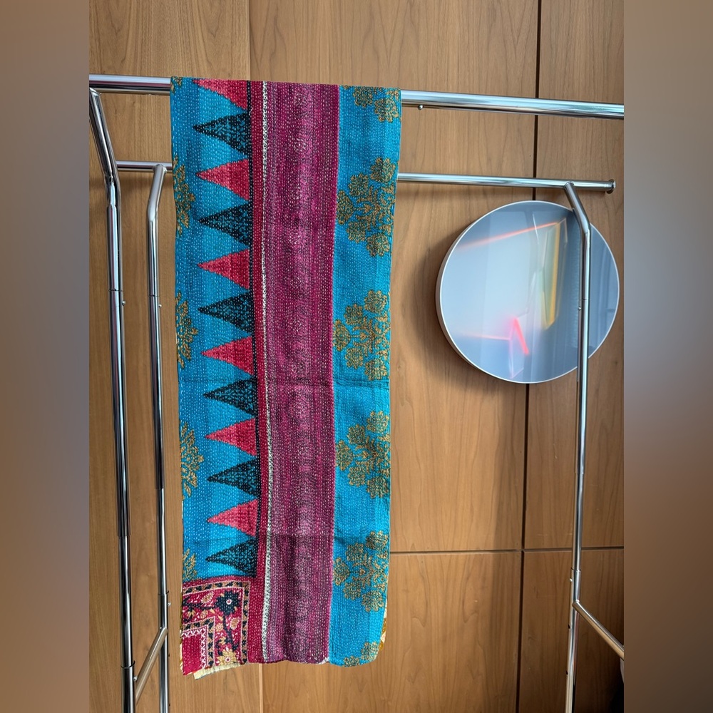 Bright Blue & Pink Patterned Women's Scarf